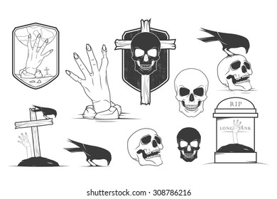 Vector halloween labels.