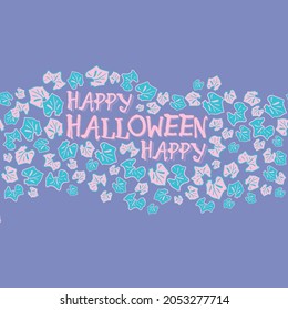 Vector halloween leaves violet seamless pattern