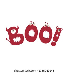 Vector halloween message boo lettering type for t-shirts