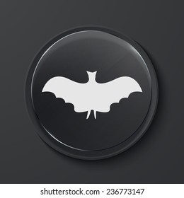 Vector halloween modern black glass circle icon. Eps10