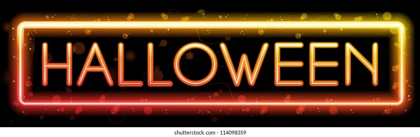 Vector - Halloween Neon Party Background