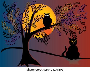 A vector halloween night