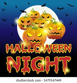 Vector Halloween Night, Design of card or background