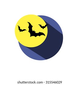 vector halloween night moon horror bat background