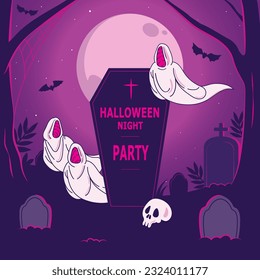 vector halloween night party background