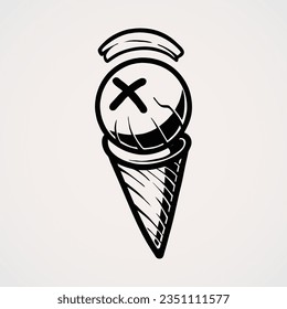 vector Halloween object eye ice cream