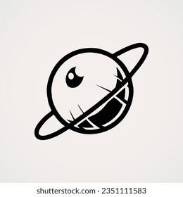 vector Halloween object eye planet