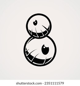 vector Halloween object eye stacked