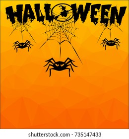 Vector Halloween orange polygonal mosaic background
