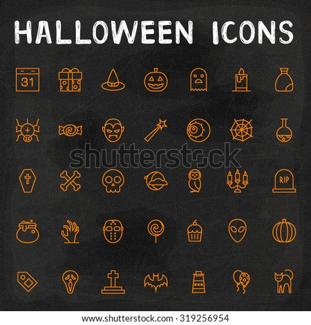 Vector Halloween Outline Icons