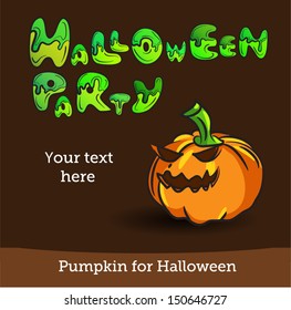 Vector Halloween Party Background with Pumpkin