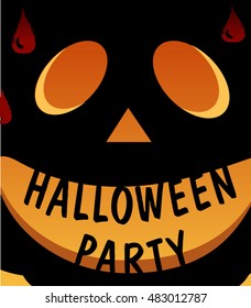 Vector Halloween Party Background with Pumpkin.