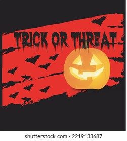 Vector Halloween Party Design with typographic elements and pumpkin