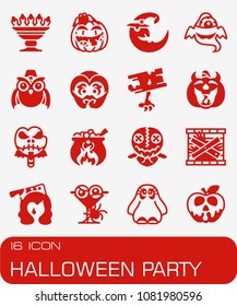 Vector Halloween Party icon set