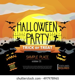 Vector Halloween party illustration decoration element