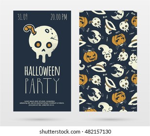 vector halloween party invitation