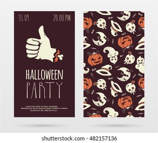 vector halloween party invitation