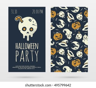 vector halloween party invitation