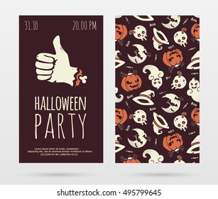 vector halloween party invitation