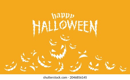 Vector of Halloween party invitations or greeting card with handwritten calligraphy and traditional symbols. vector happy Halloween poster collection.