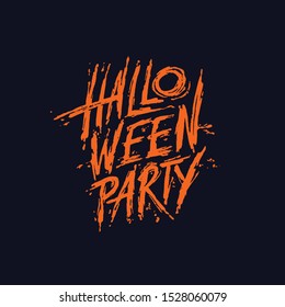 Vector halloween party invitations with handwritten calligraphy lettering