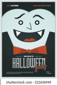 Vector Halloween Party Poster. Dracula