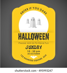 Vector Halloween Party Poster. Ghost group
