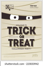 Vector Halloween Party Poster. Mummy