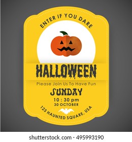 Vector Halloween Party Poster. Pumpkin