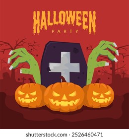 Plantilla de cartel de fiesta de Halloween de Vector