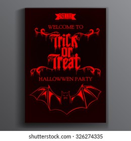 Vector Halloween Party Poster. Trick or treating.