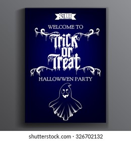 Vector Halloween Party Poster. Trick or treating.