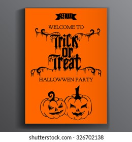 Vector Halloween Party Poster. Trick or treating.