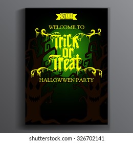 Vector Halloween Party Poster. Trick or treating.