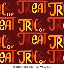 Vector Halloween pattern and lettering Trick or Treat.