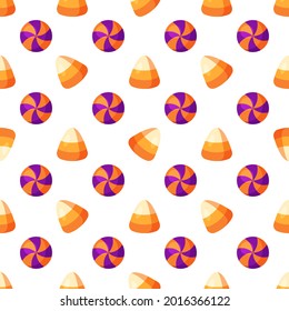  Vector halloween pattern popular background with seamless candy monster after trick and treat. 