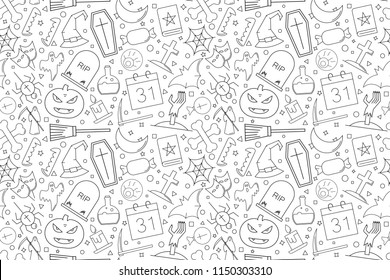 Vector Halloween pattern. Halloween seamless background