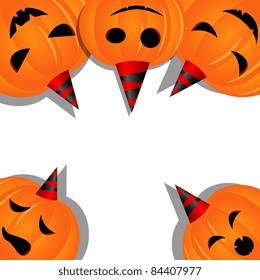 Vector halloween picture with pumpkins