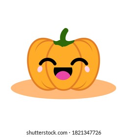 Vector halloween pumpkin. Cartoon halloween pumpkin vector icon for web design isolated on white background