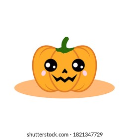 Vector halloween pumpkin. Cartoon halloween pumpkin vector icon for web design isolated on white background