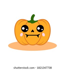 Vector halloween pumpkin. Cartoon halloween pumpkin vector icon for web design isolated on white background