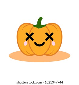 Vector halloween pumpkin. Cartoon halloween pumpkin vector icon for web design isolated on white background