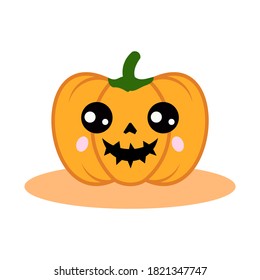 Vector halloween pumpkin. Cartoon halloween pumpkin vector icon for web design isolated on white background