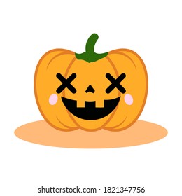 Vector halloween pumpkin. Cartoon halloween pumpkin vector icon for web design isolated on white background