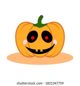 Vector halloween pumpkin. Cartoon halloween pumpkin vector icon for web design isolated on white background