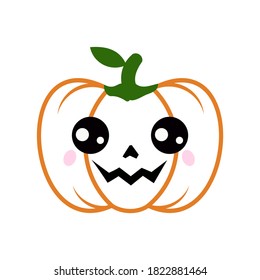 Vector halloween pumpkin. Cartoon halloween pumpkin vector icon for web design isolated on white background