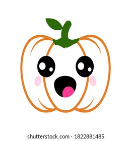 Vector halloween pumpkin. Cartoon halloween pumpkin vector icon for web design isolated on white background