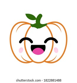 Vector halloween pumpkin. Cartoon halloween pumpkin vector icon for web design isolated on white background