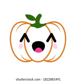 Vector halloween pumpkin. Cartoon halloween pumpkin vector icon for web design isolated on white background