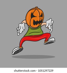 vector halloween pumpkin character